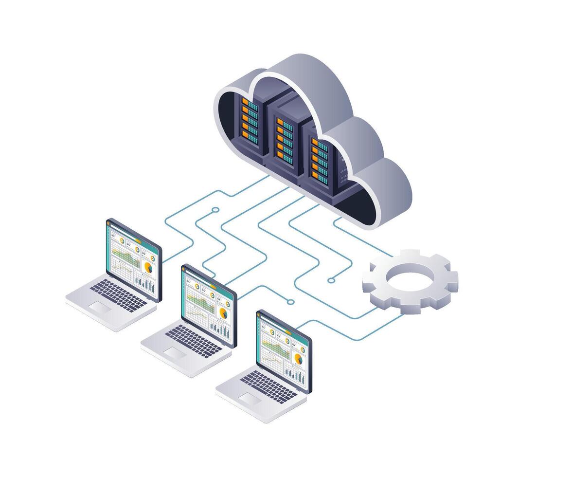 Strategies for Effective Data Analysis in Cloud Server Centers vector