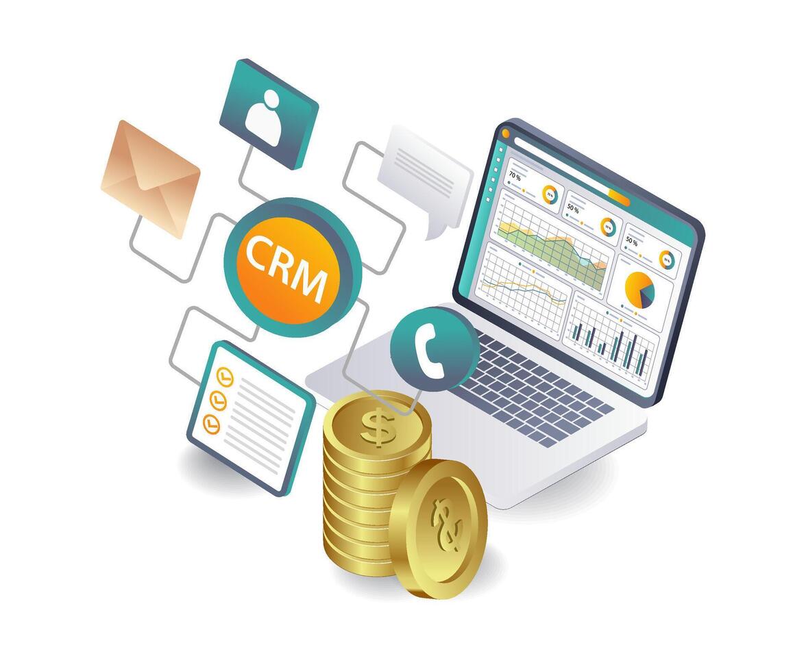 CRM Data Analysis for Business Development vector