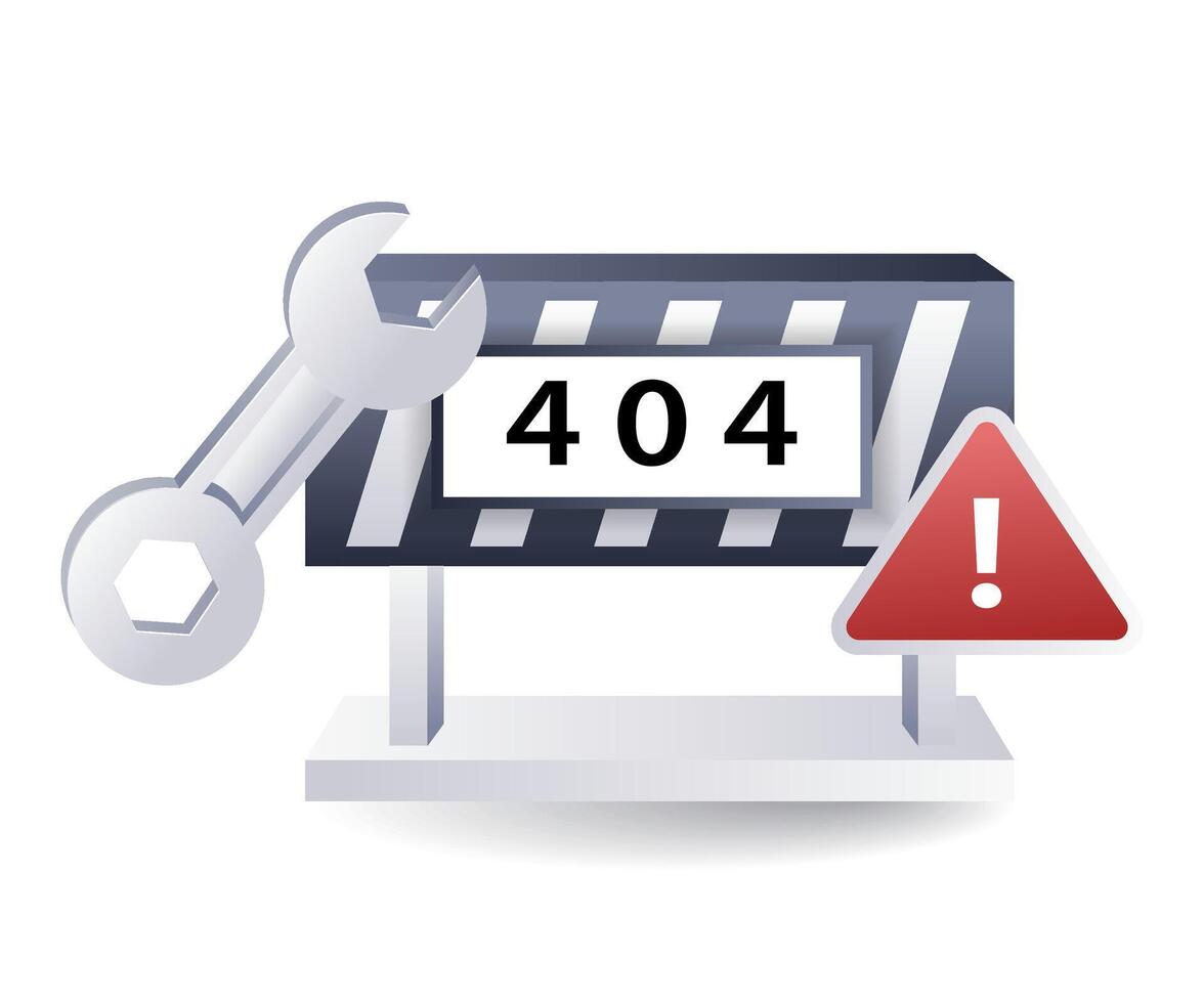 The process of fixing error code 404 in internet technology vector
