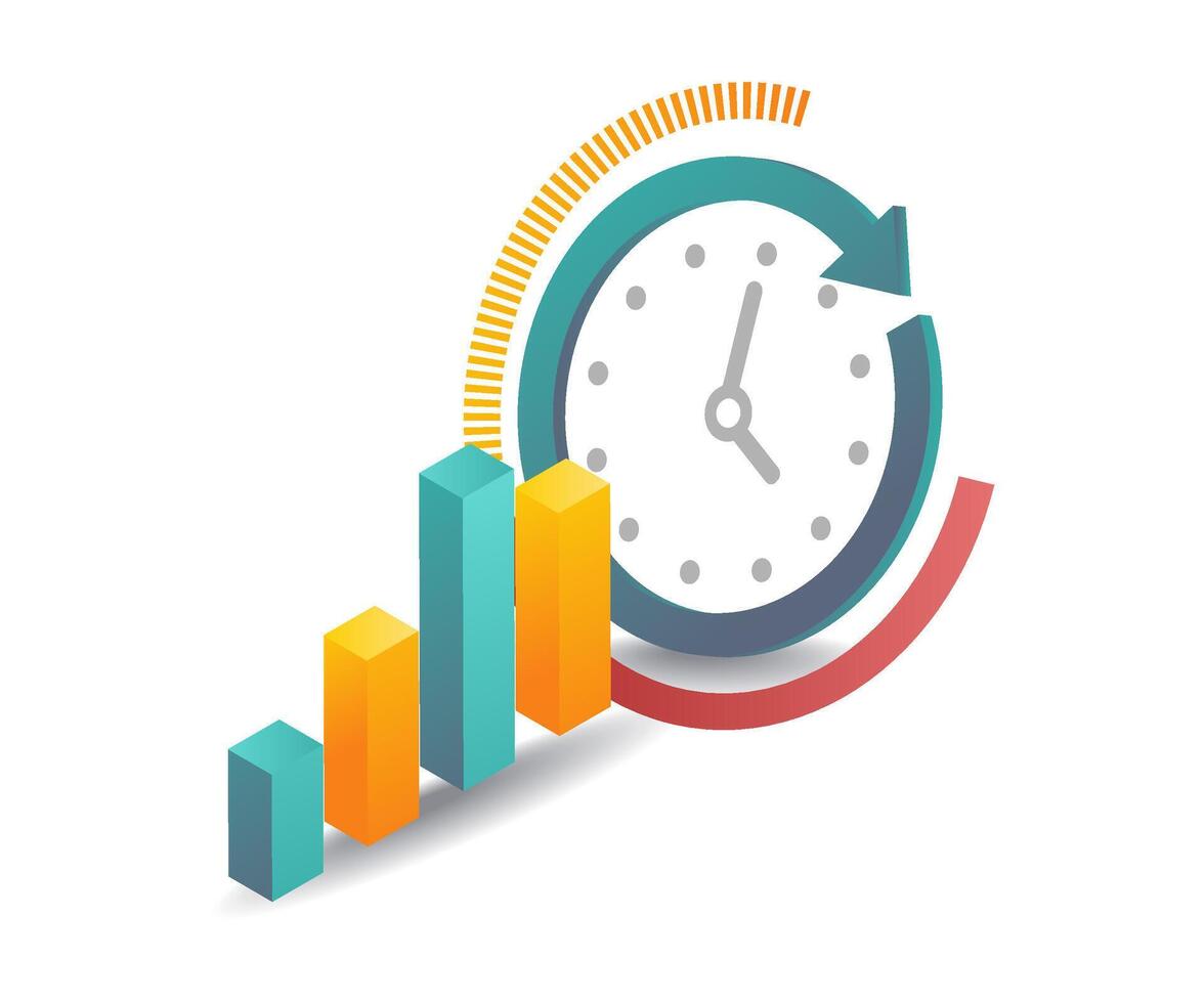 Time as a Driver of Business Growth flat illustration vector