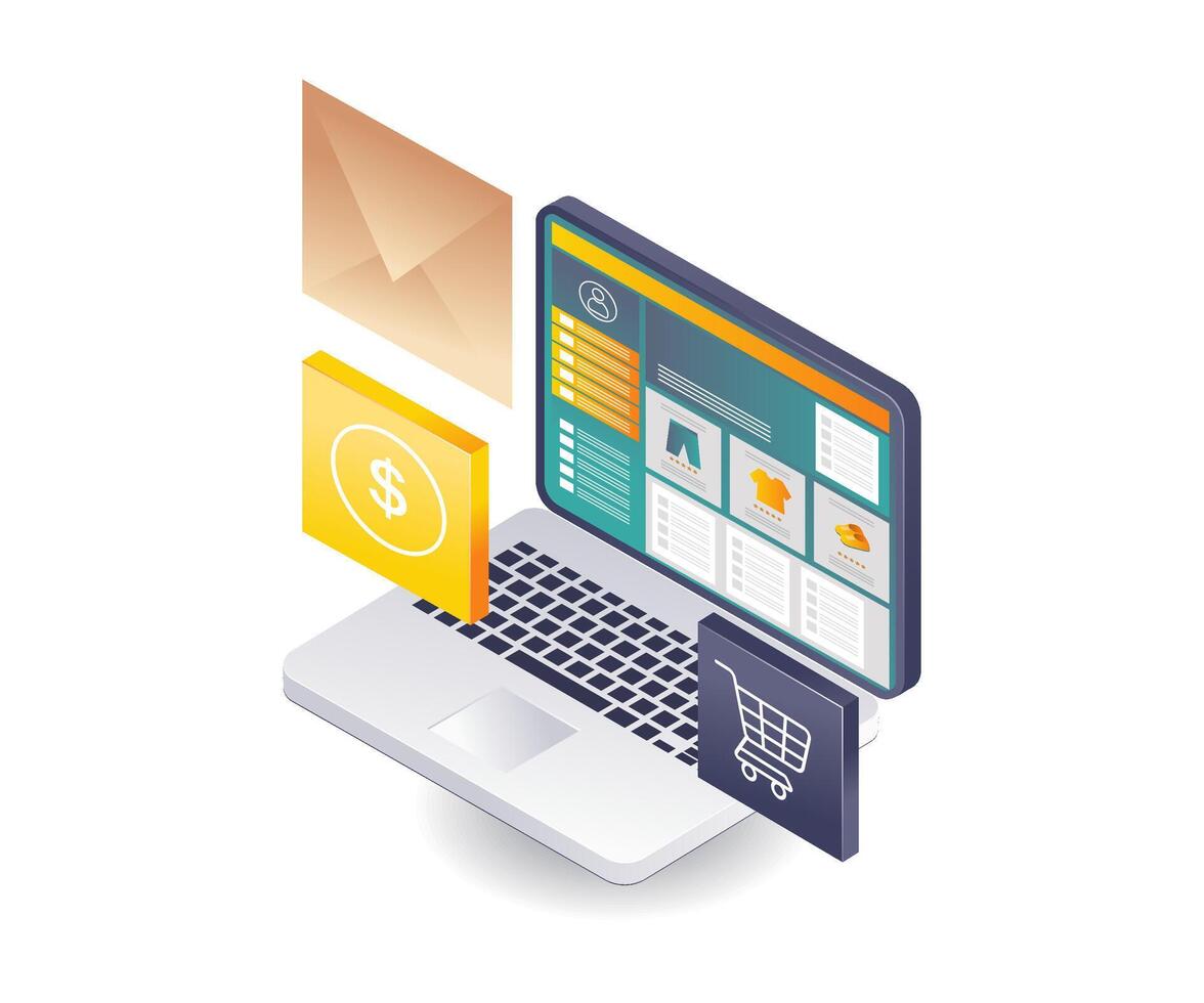 Electronic Commerce Development Vector Art, Icons, and Graphics for ...