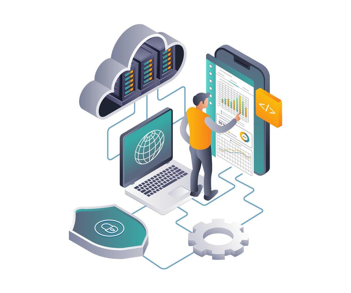 Analyzing Data Security in Cloud Server Environments vector
