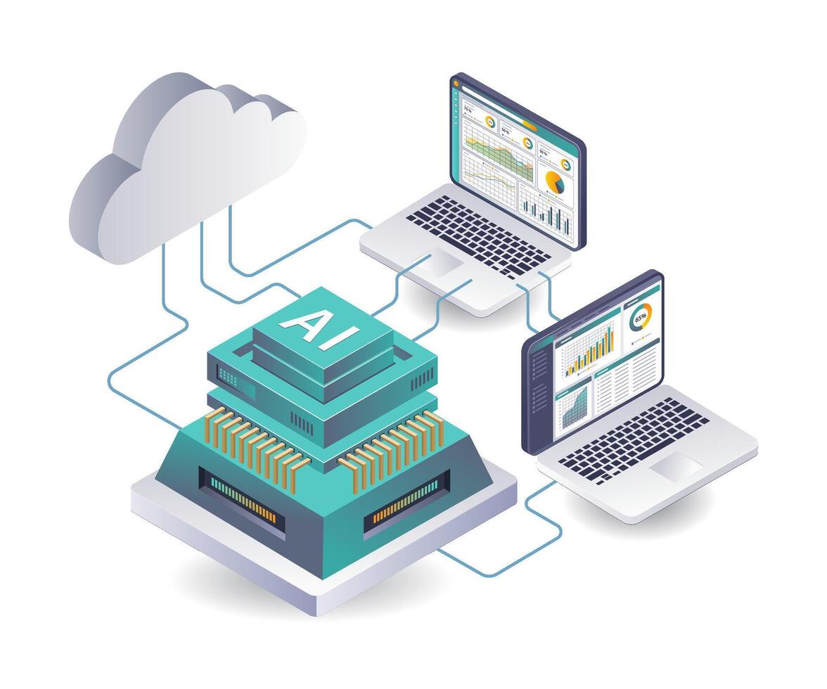 System for artificial intelligence data analysis on cloud servers vector