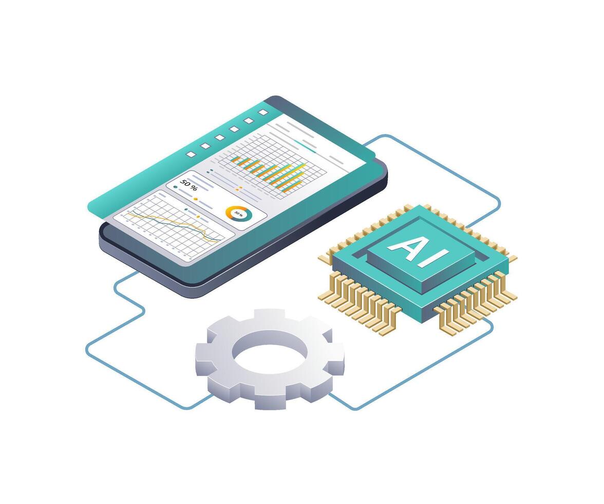 Exploring AI Processes in Technology Data Analysis vector