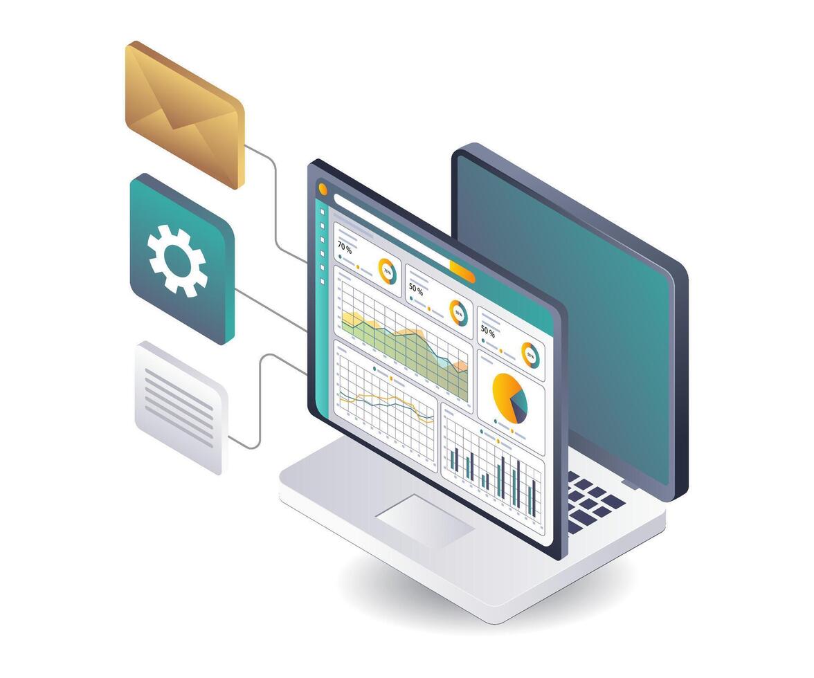 Data Analysis of Digital Business Growth in Startups vector
