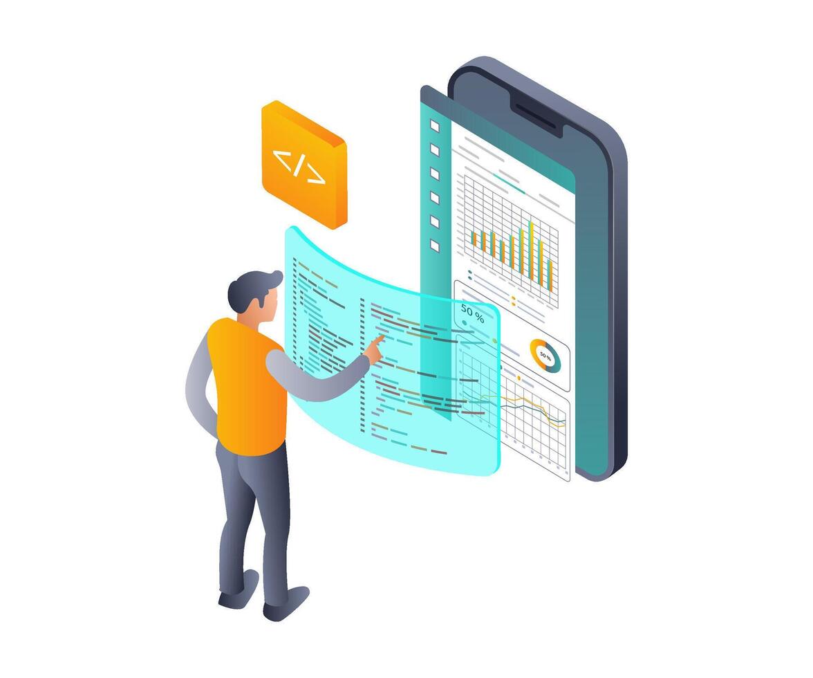 Choosing the Best Programming Language for Technology Data Analysis vector