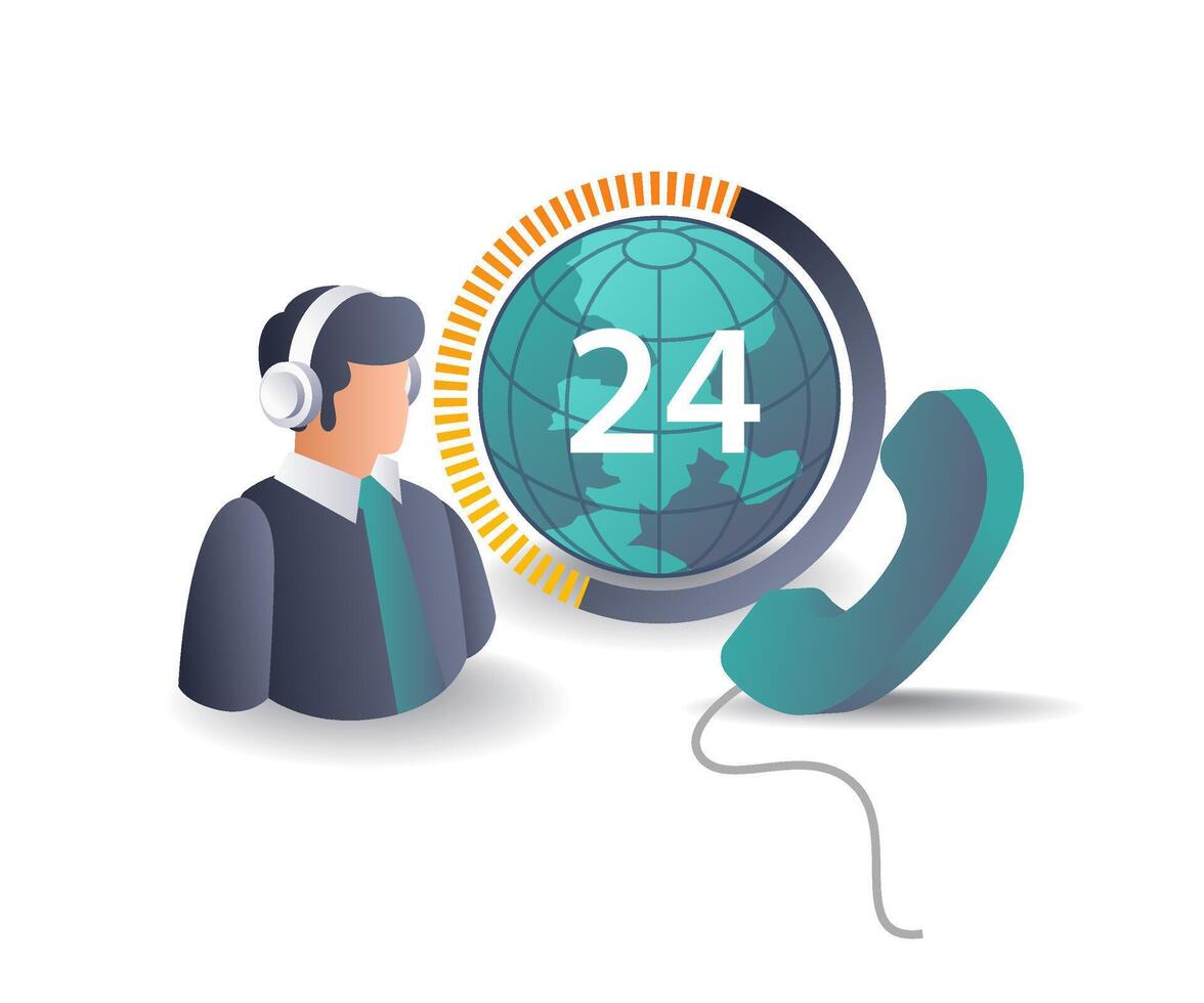 Global Customer Service Telephone Interactions vector