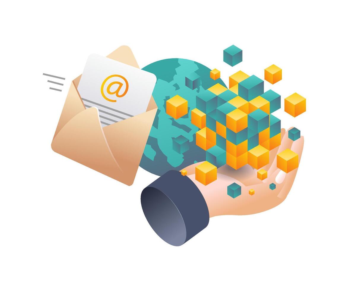 Integration of Blockchain Technology in Business Email Systems vector