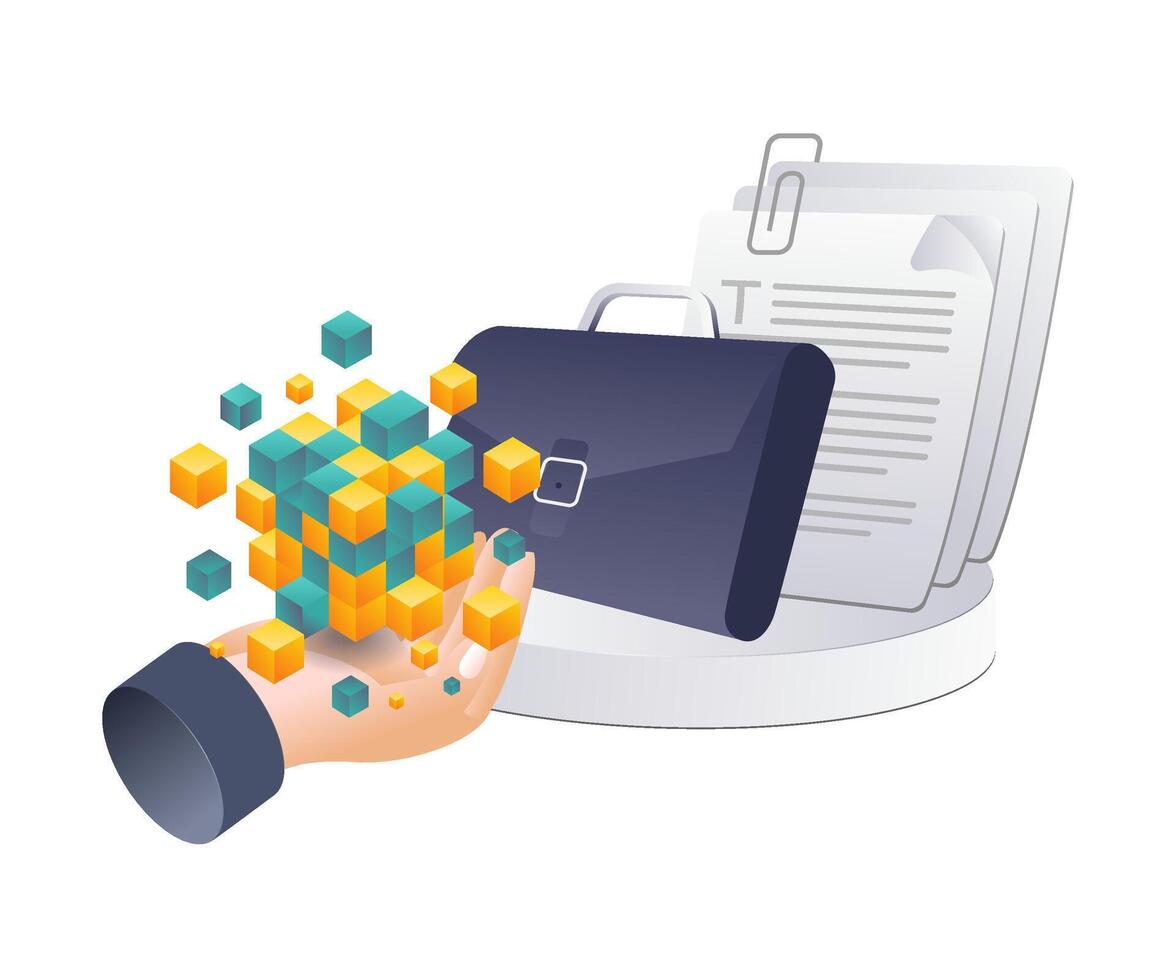 Data Analysis of Blockchain Technology in Business Investments vector