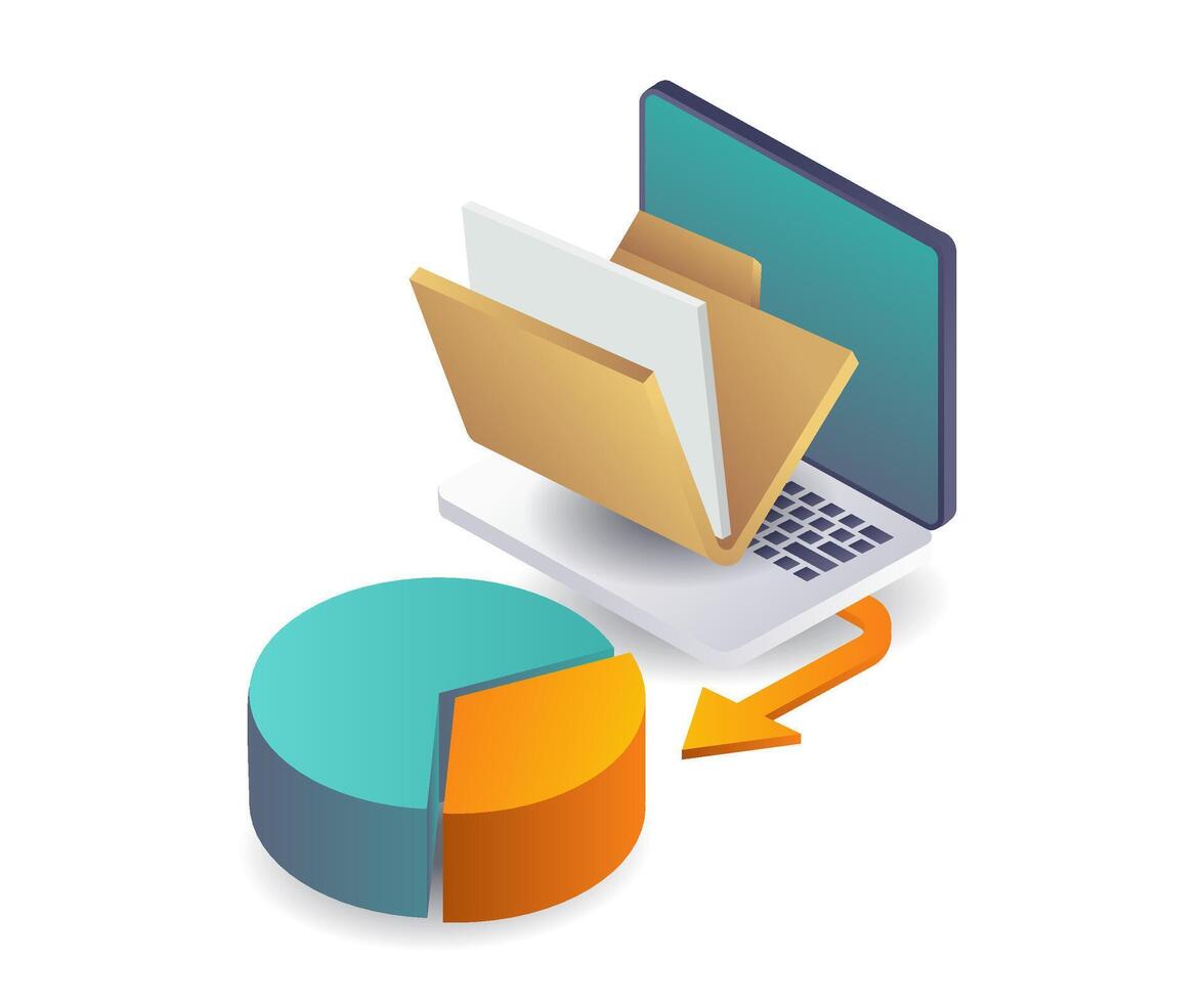 Calculating Percentage of Data Stored on Server Computers vector