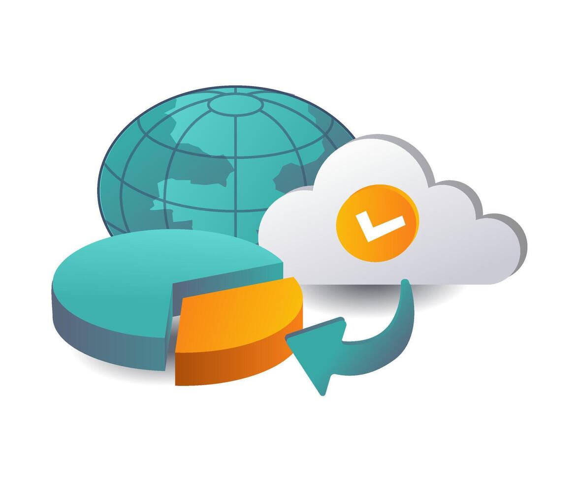 Calculating Percentage of Data Stored on Global Server Computers vector