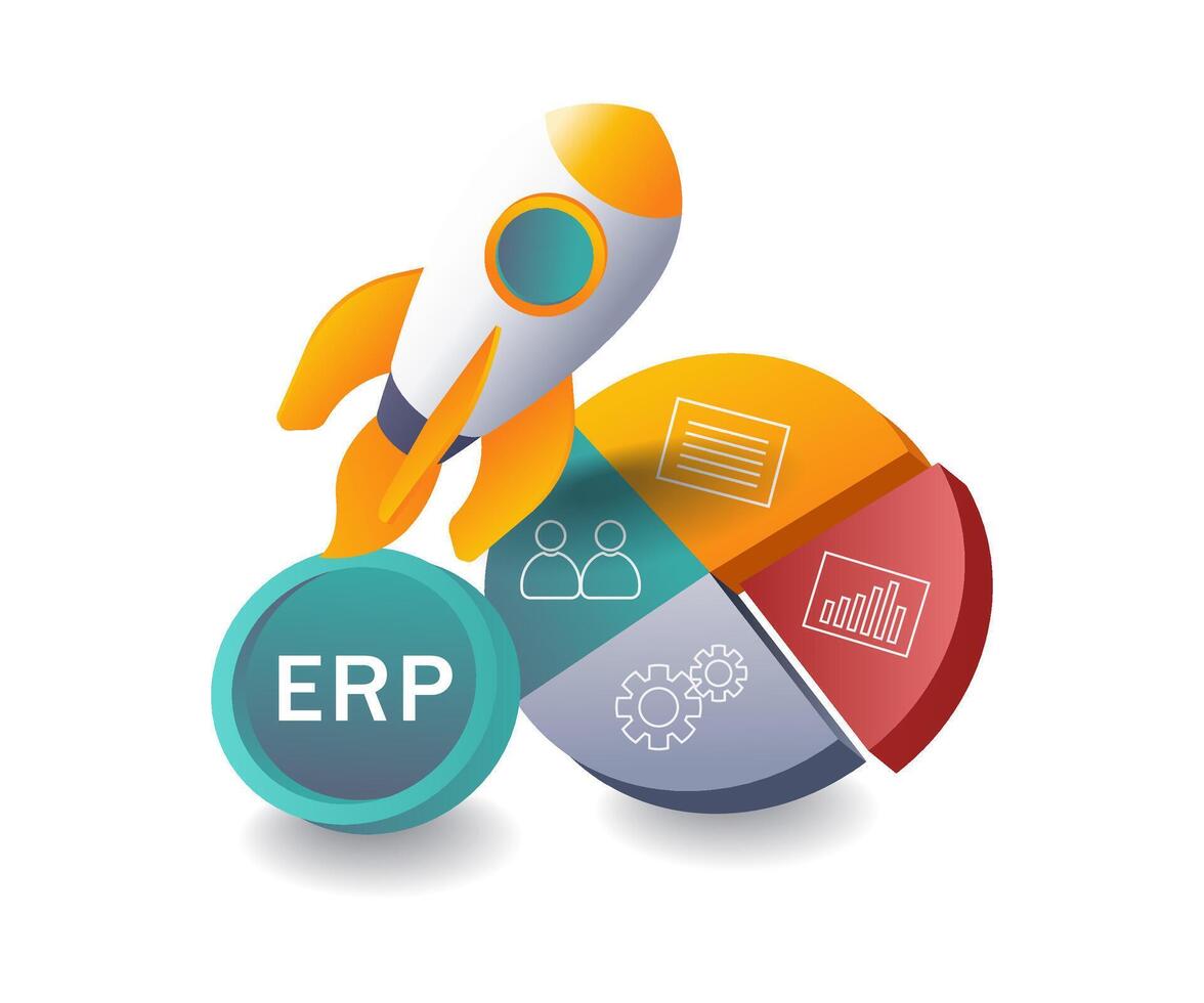 ERP Startup Launch Strategy and Business Analysis vector
