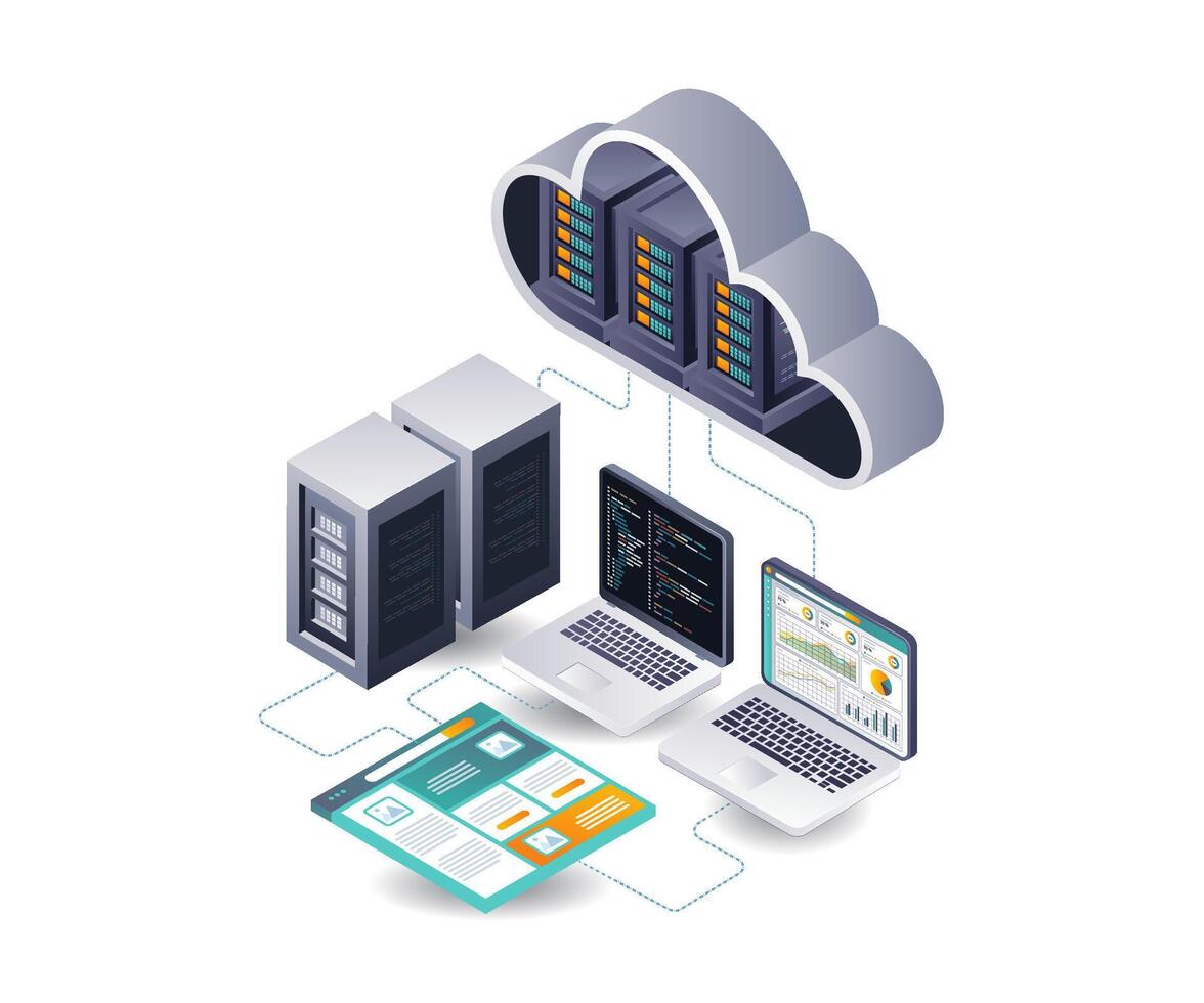 Analyzing Hosting Server Technology for Web Application Developers vector