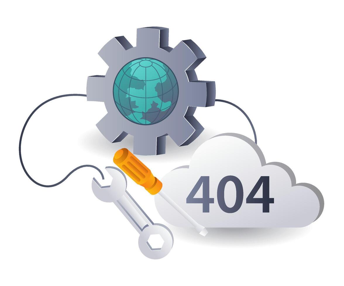 404 Not Found Exploring Internet Technology Failures vector