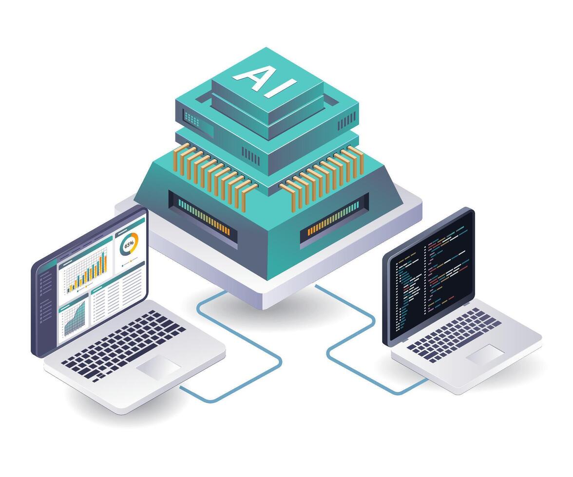 Artificial intelligence data analysis system for servers vector