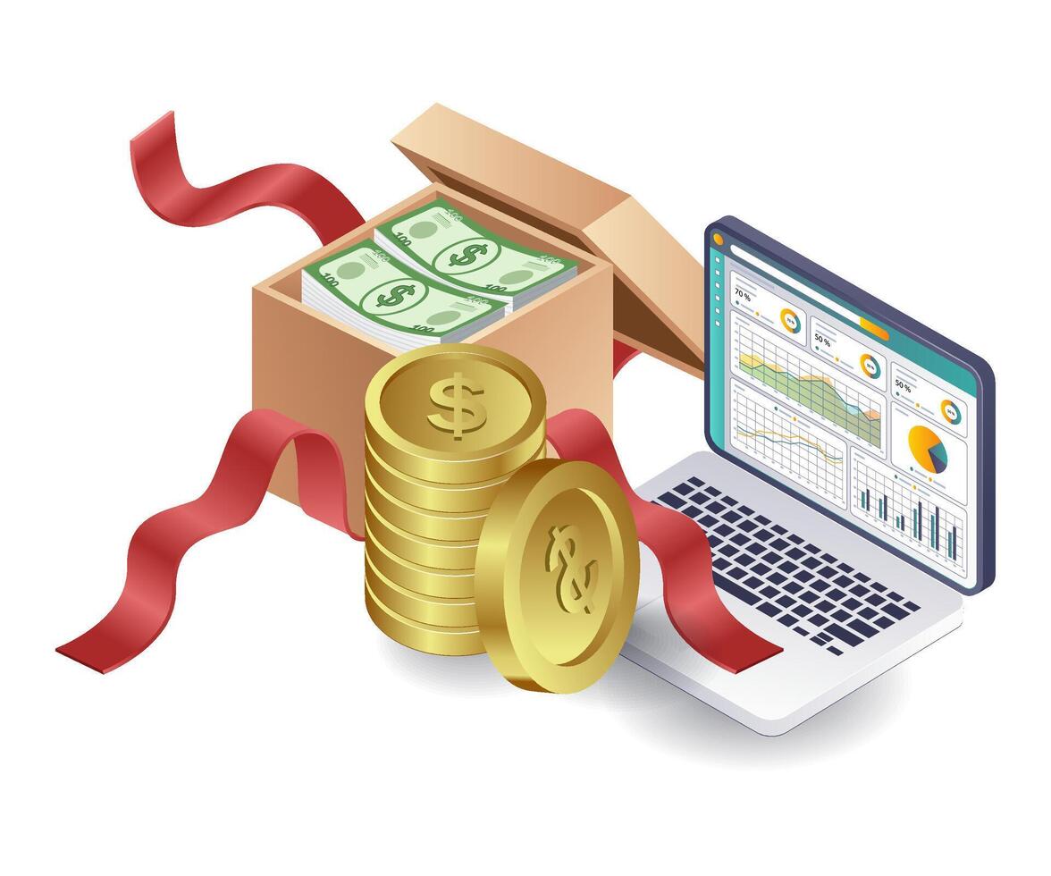 Analysis of Financial Data in Corporate Business vector