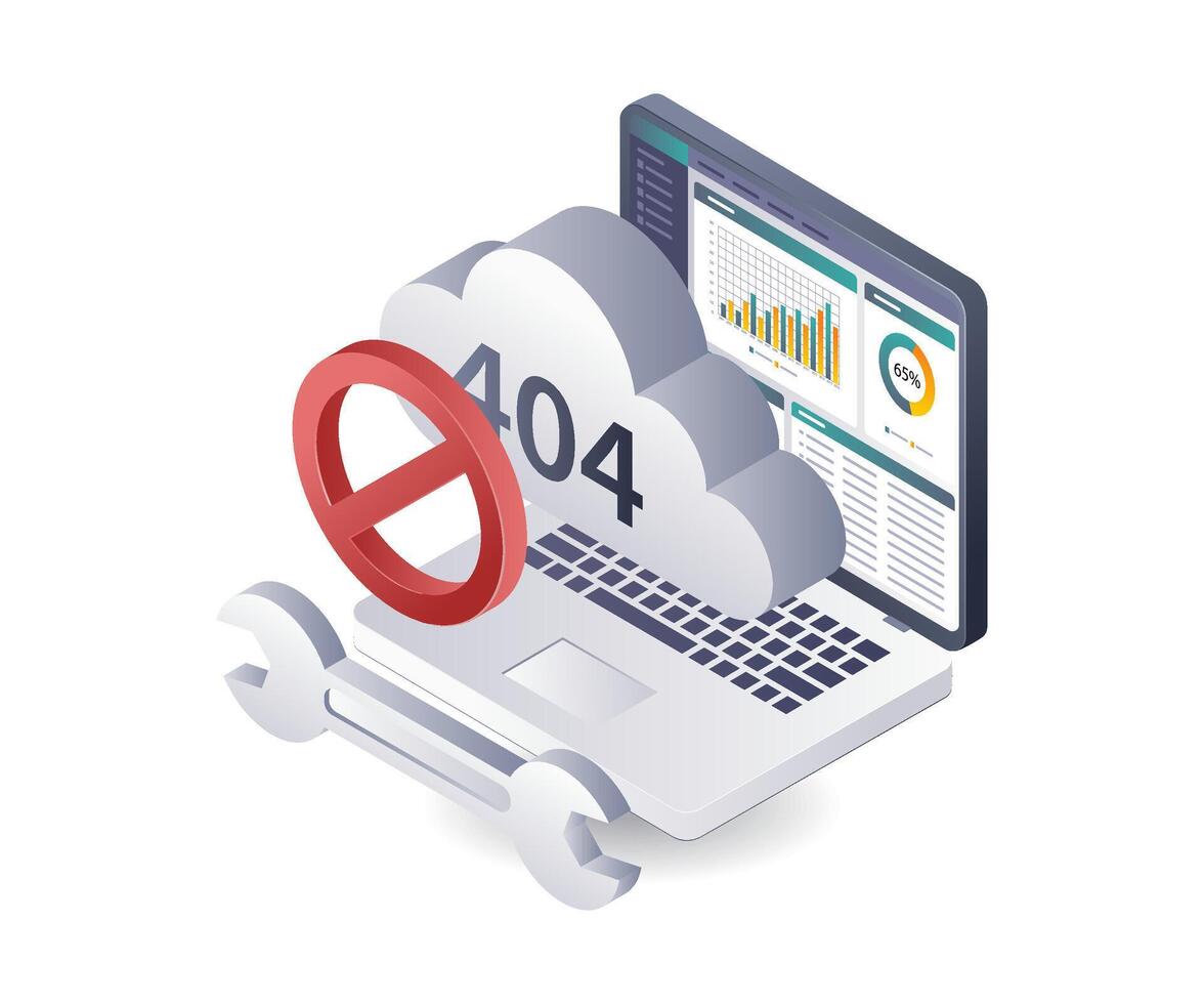 Analysis of warning Error code 404 in cloud server data system vector