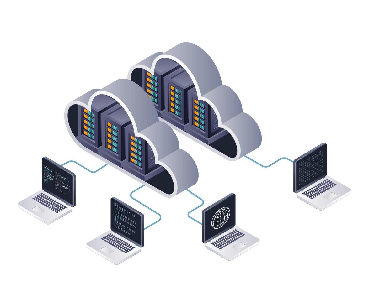 Computer Automation for Data Transaction Security in Cloud Servers vector