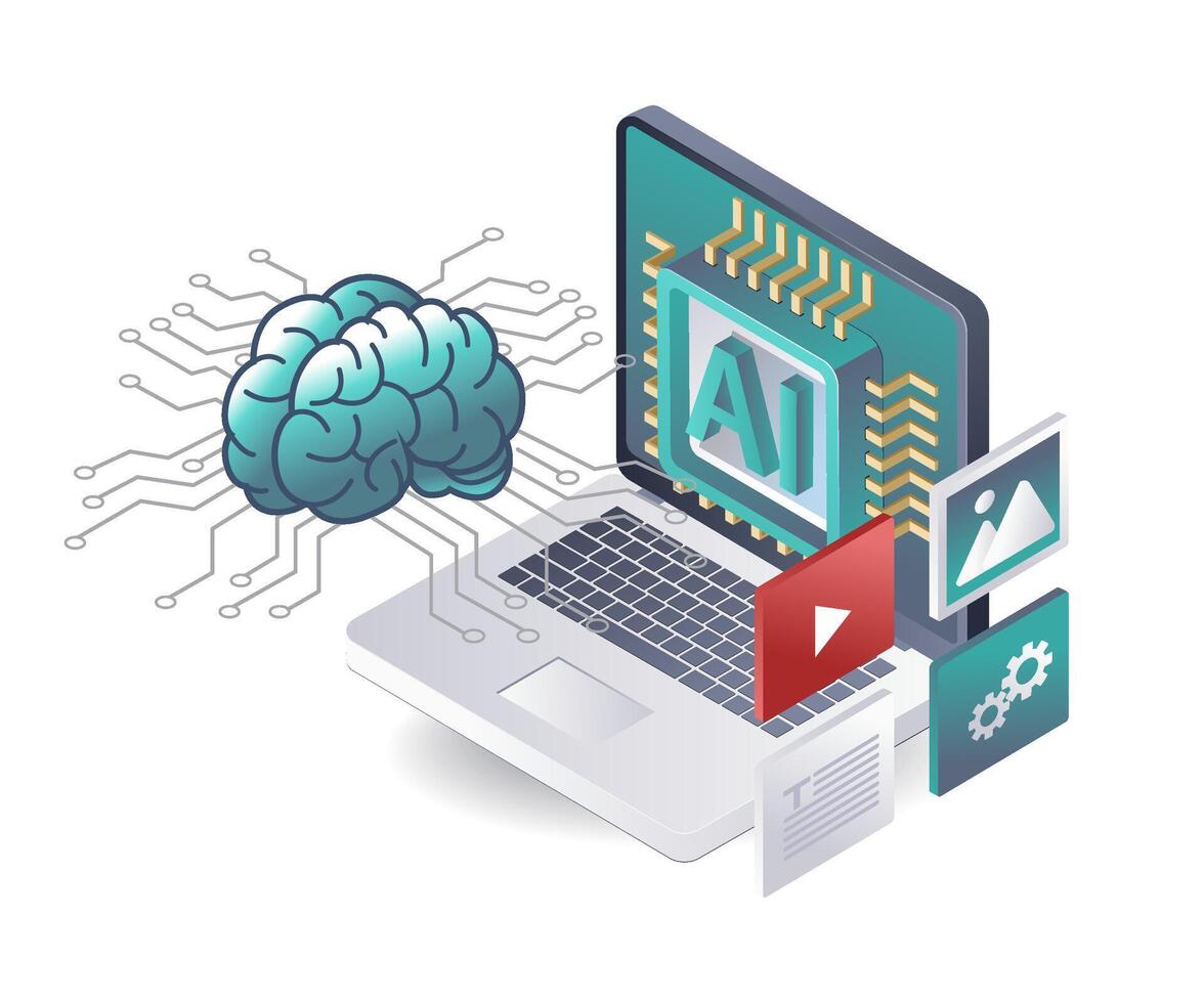 Artificial Intelligence in Computer Technology vector