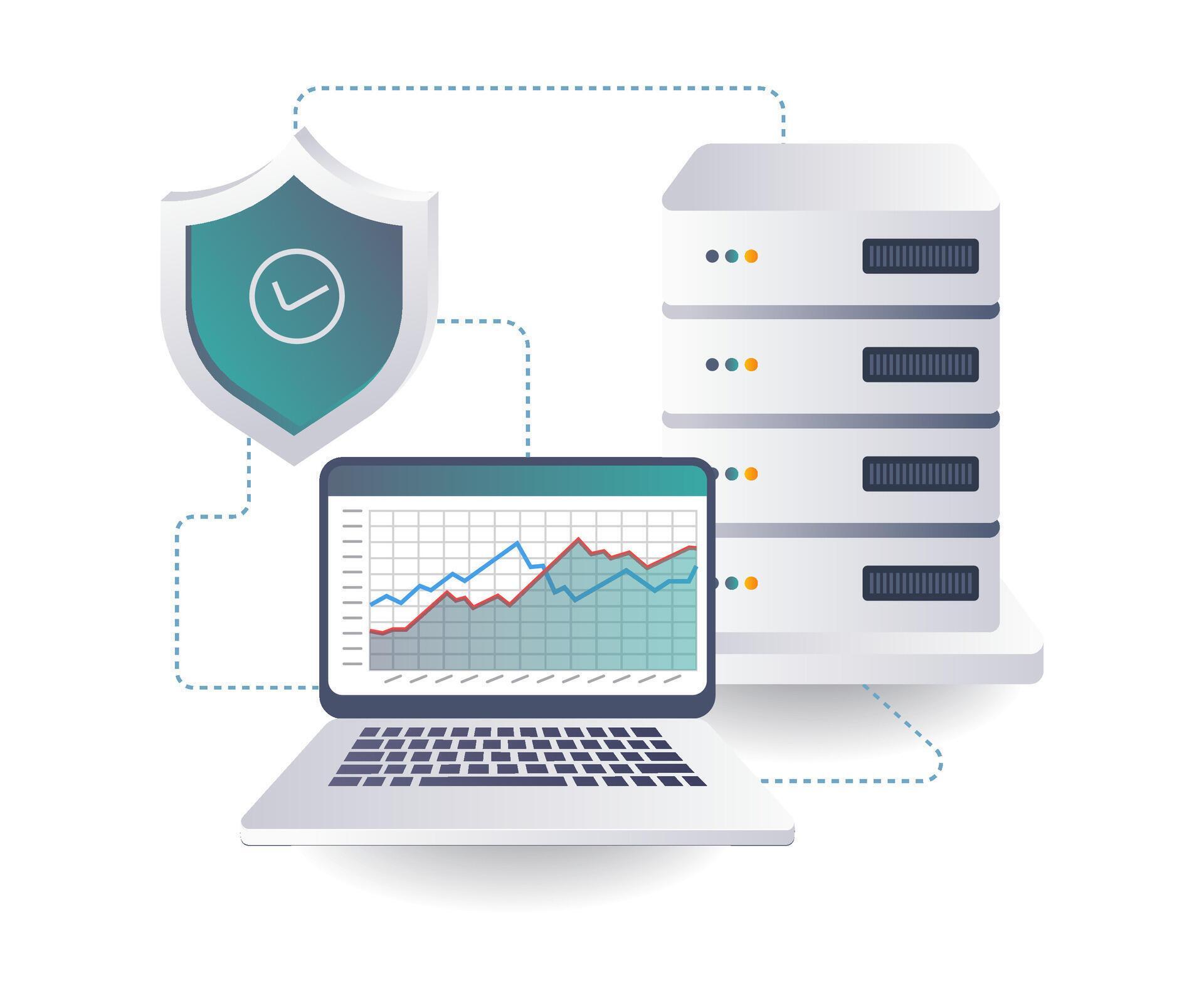 Computer server data security analysis 47546401 Vector Art at Vecteezy