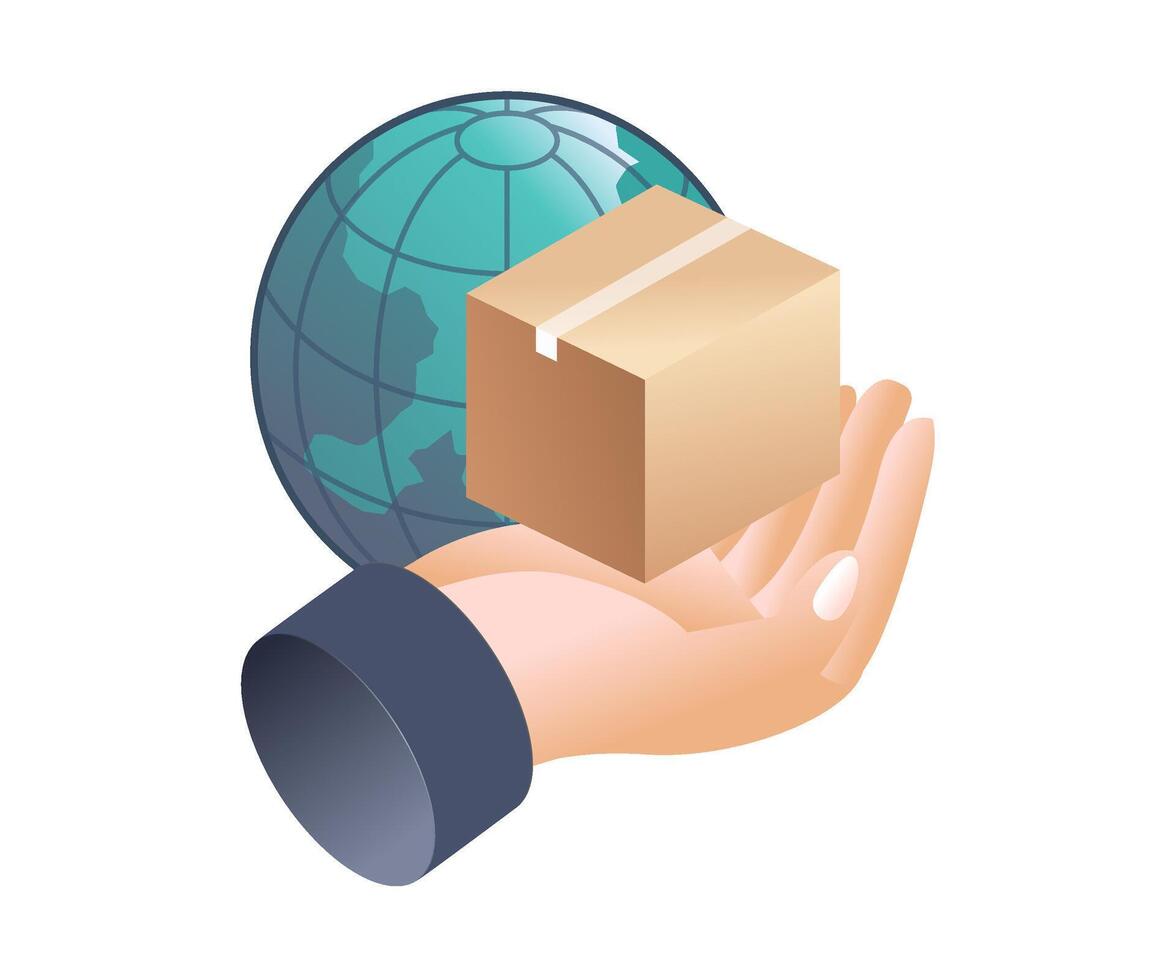 Current Trends in International Delivery Services vector