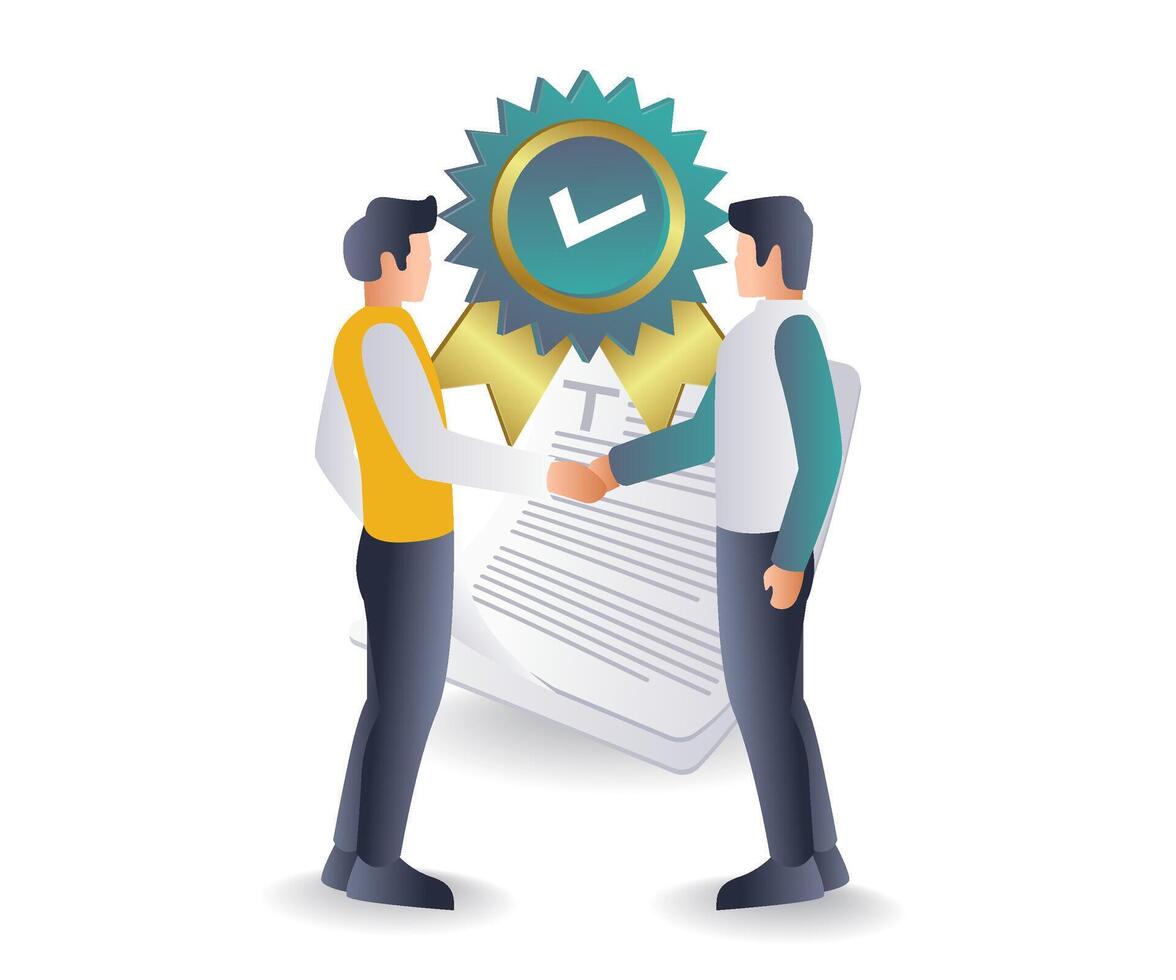 Business Partnership Agreement flat illustration vector