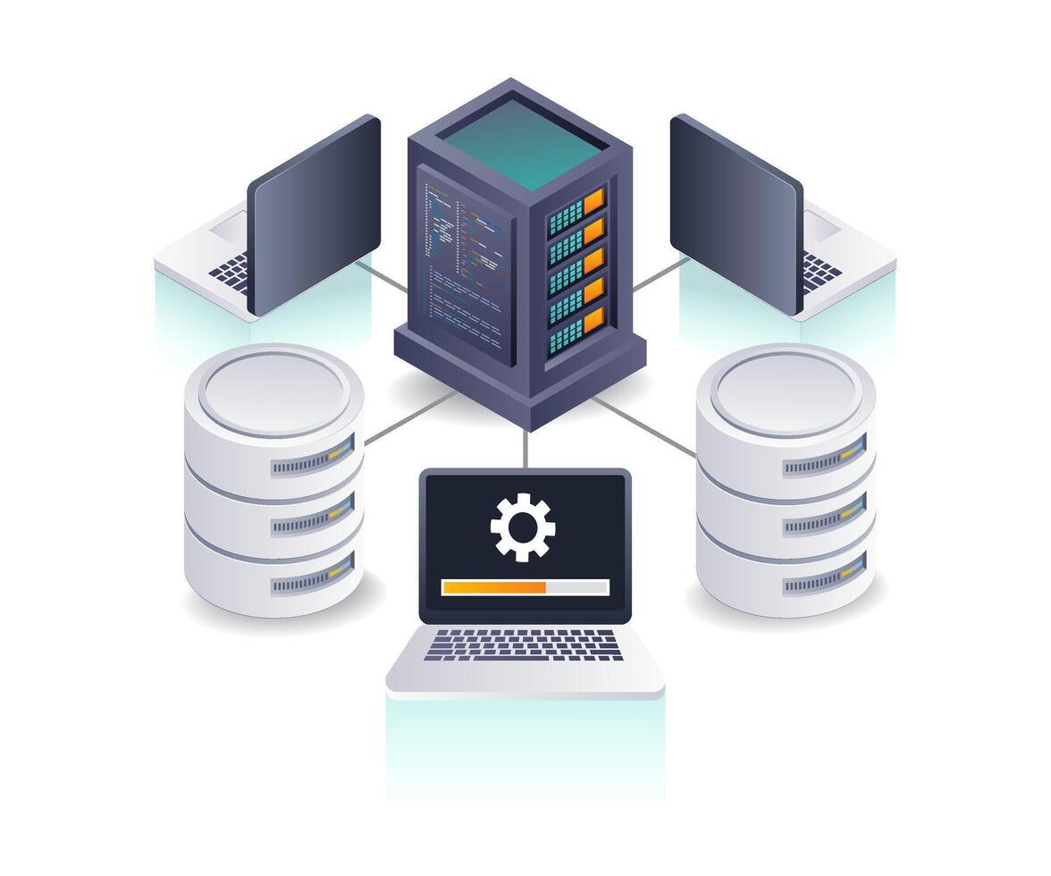 Connecting Computer Networks to Database Servers vector