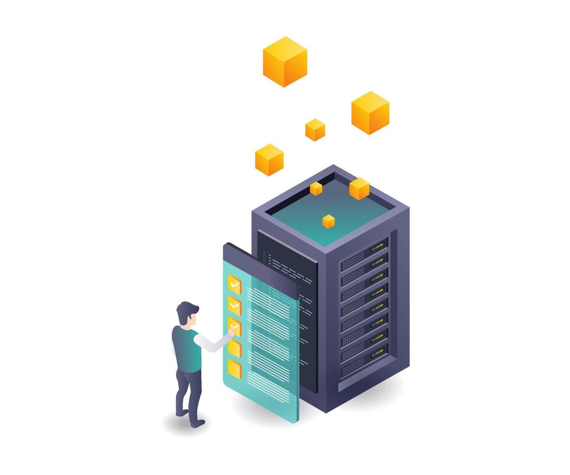 Checklist for Data Analysis in Server Technology vector