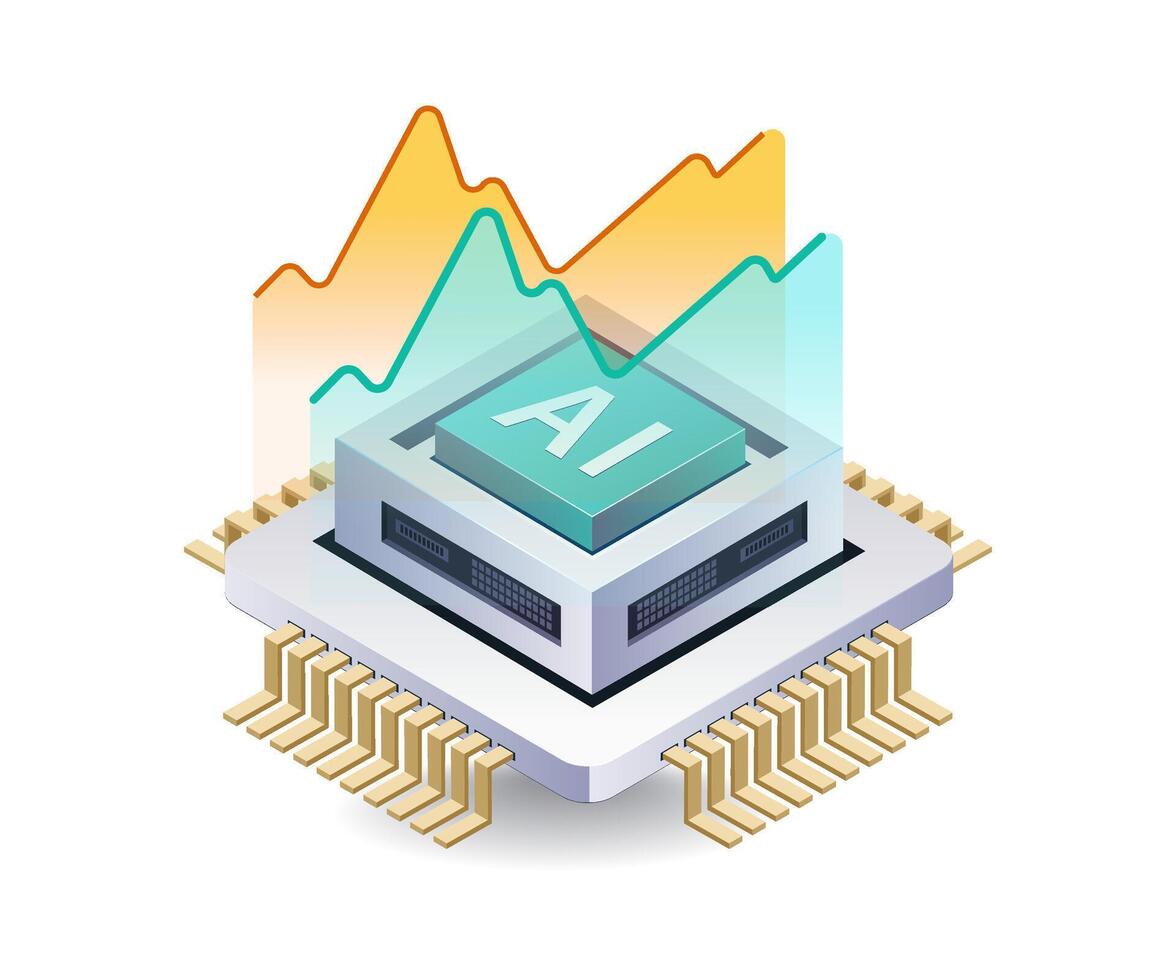 Analyzing the Growth of Artificial Intelligence Technology vector