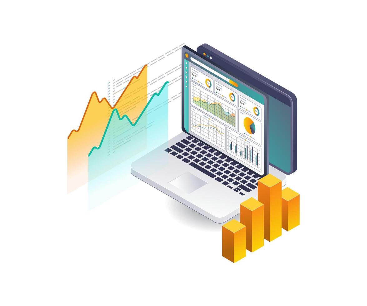Optimizing Computer Data Analysis with Professional Dashboards vector