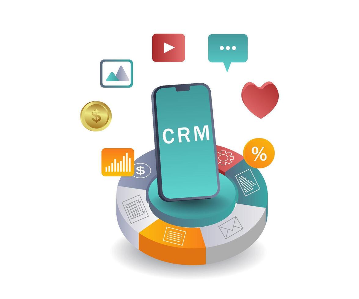 Expanding Business with CRM Network Systems vector