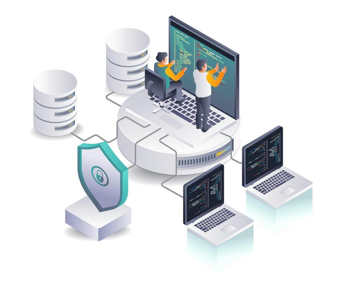 Database Server Data Processing Team vector