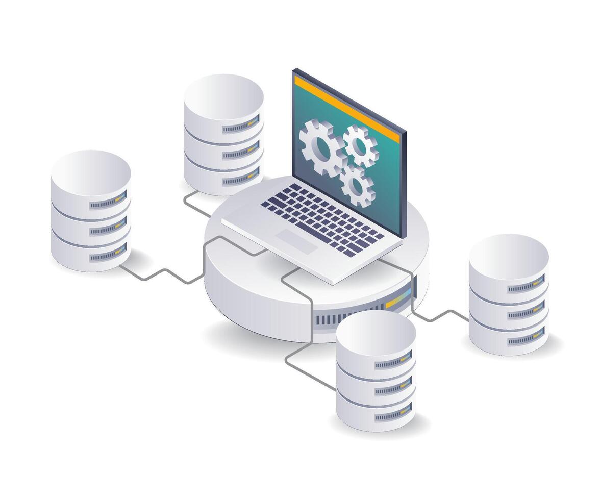 Database Maintenance Systems in Technology Infrastructure vector