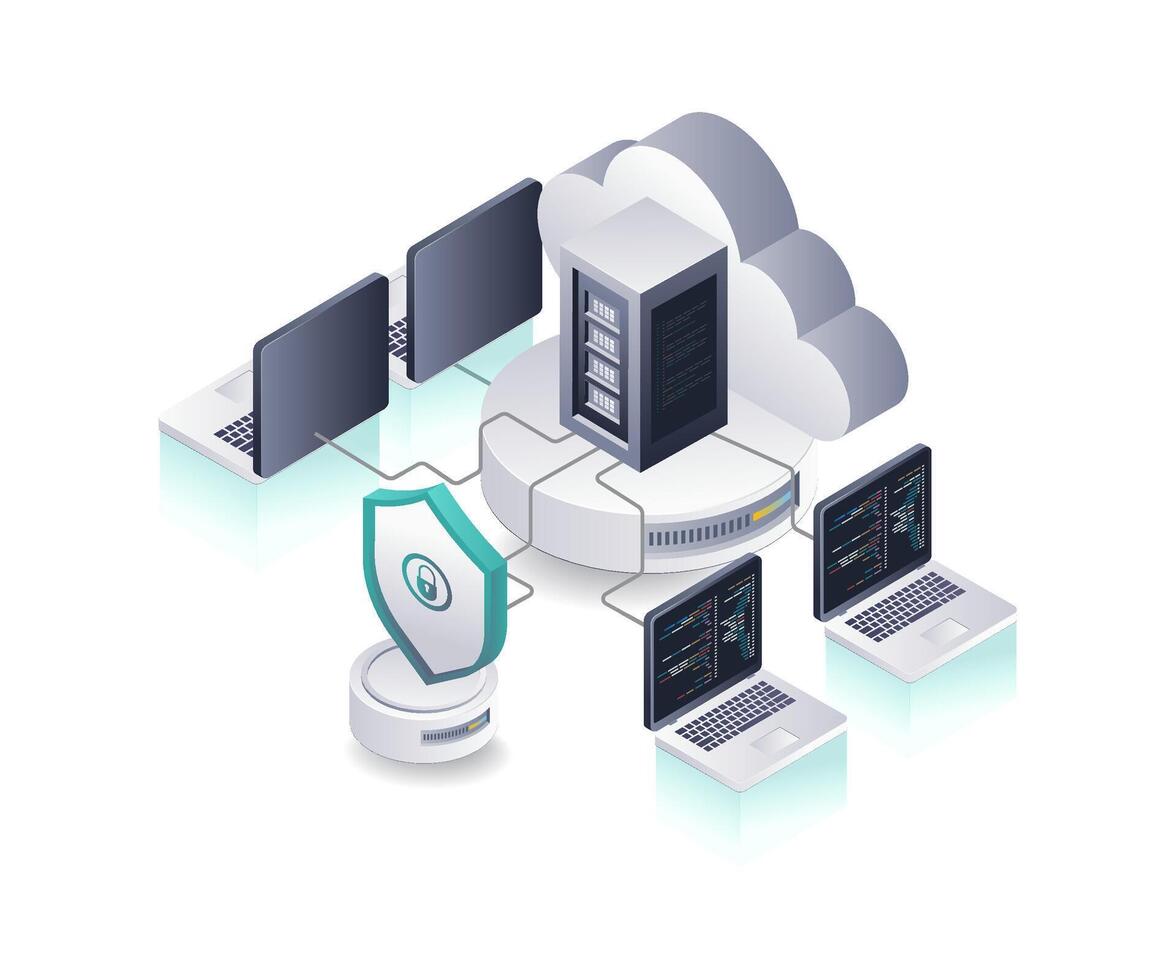 base de datos tecnologías para computadora red servidores vector