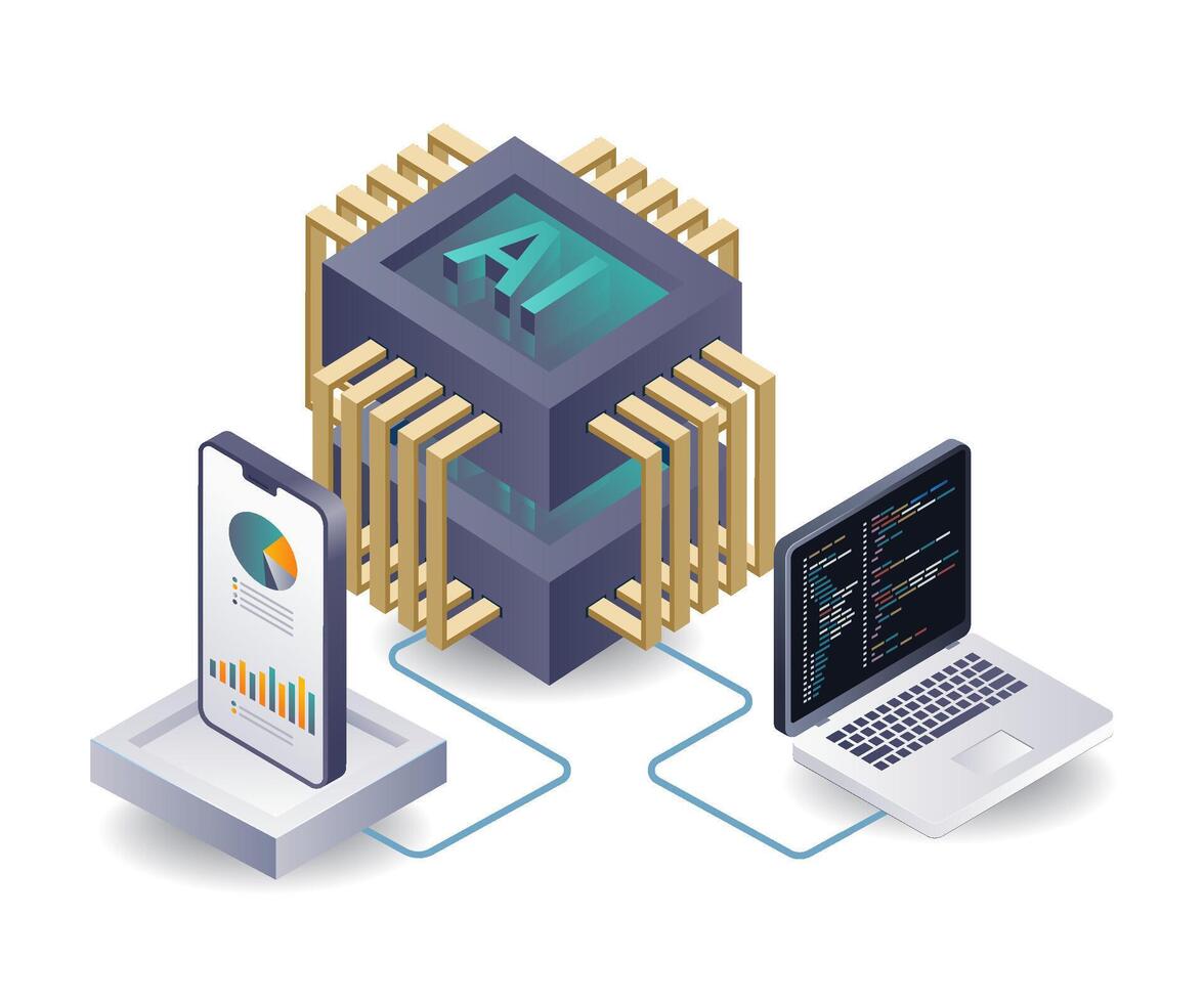 Implementing Artificial Intelligence for Enhanced Data Security vector