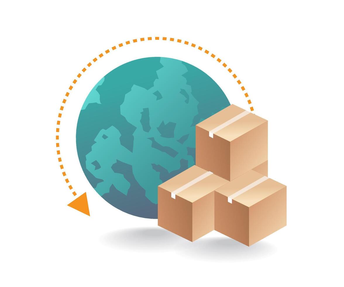 International Shipping Solutions for Businesses vector