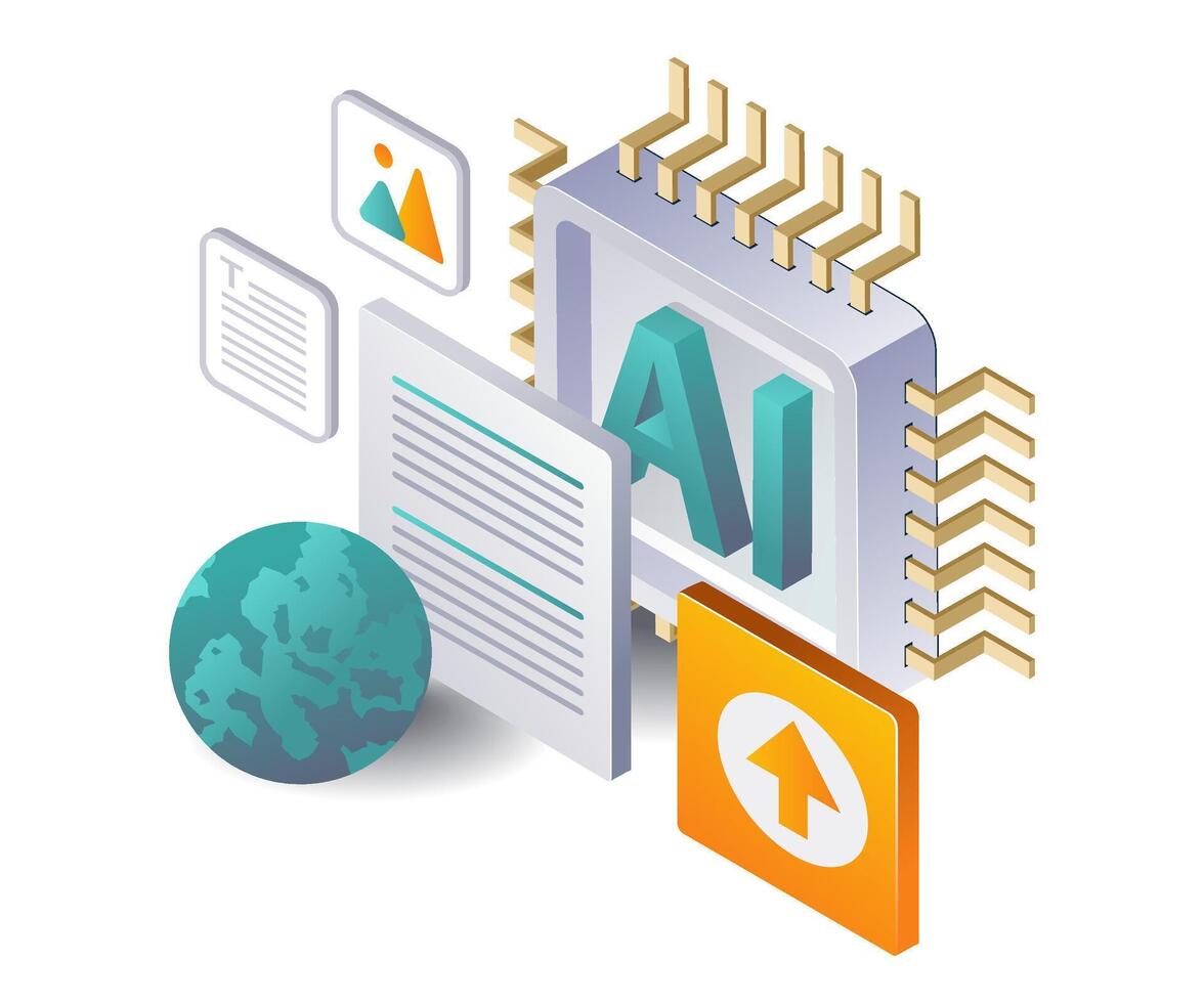 Managing Data with Artificial Intelligence vector