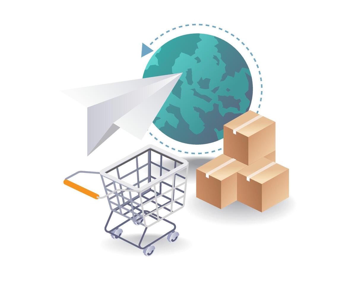 Logistics of Global Package Delivery vector