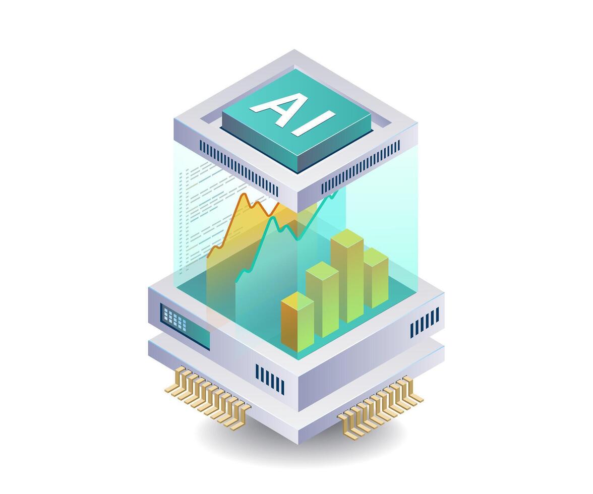 Artificial Intelligence in Data Analysis vector