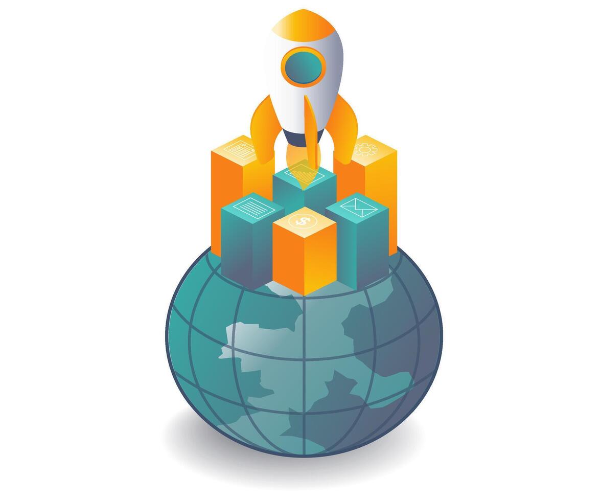 Launching a Technology Startup Business vector