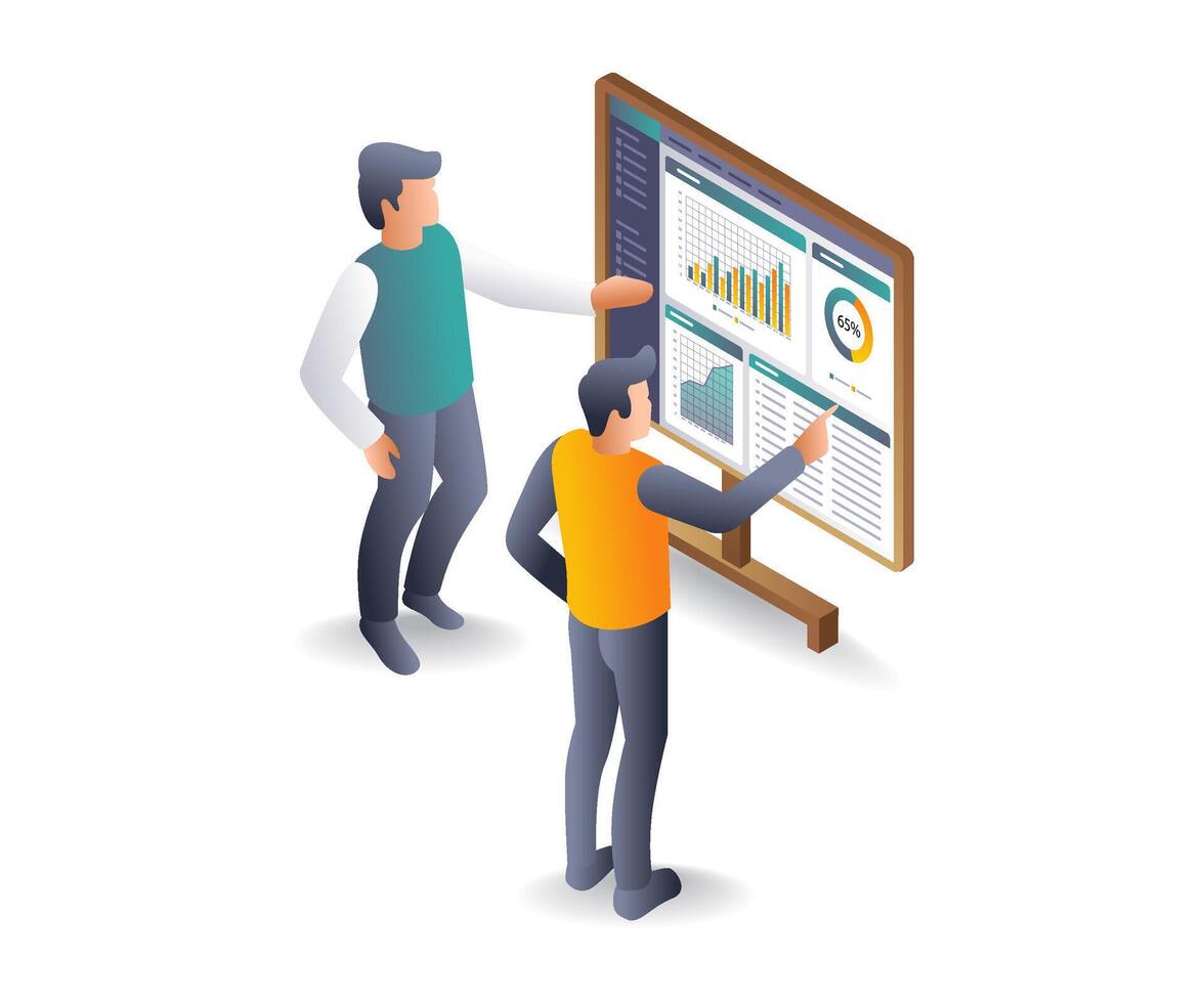 Analyzing Business Growth Trends Team Approaches vector