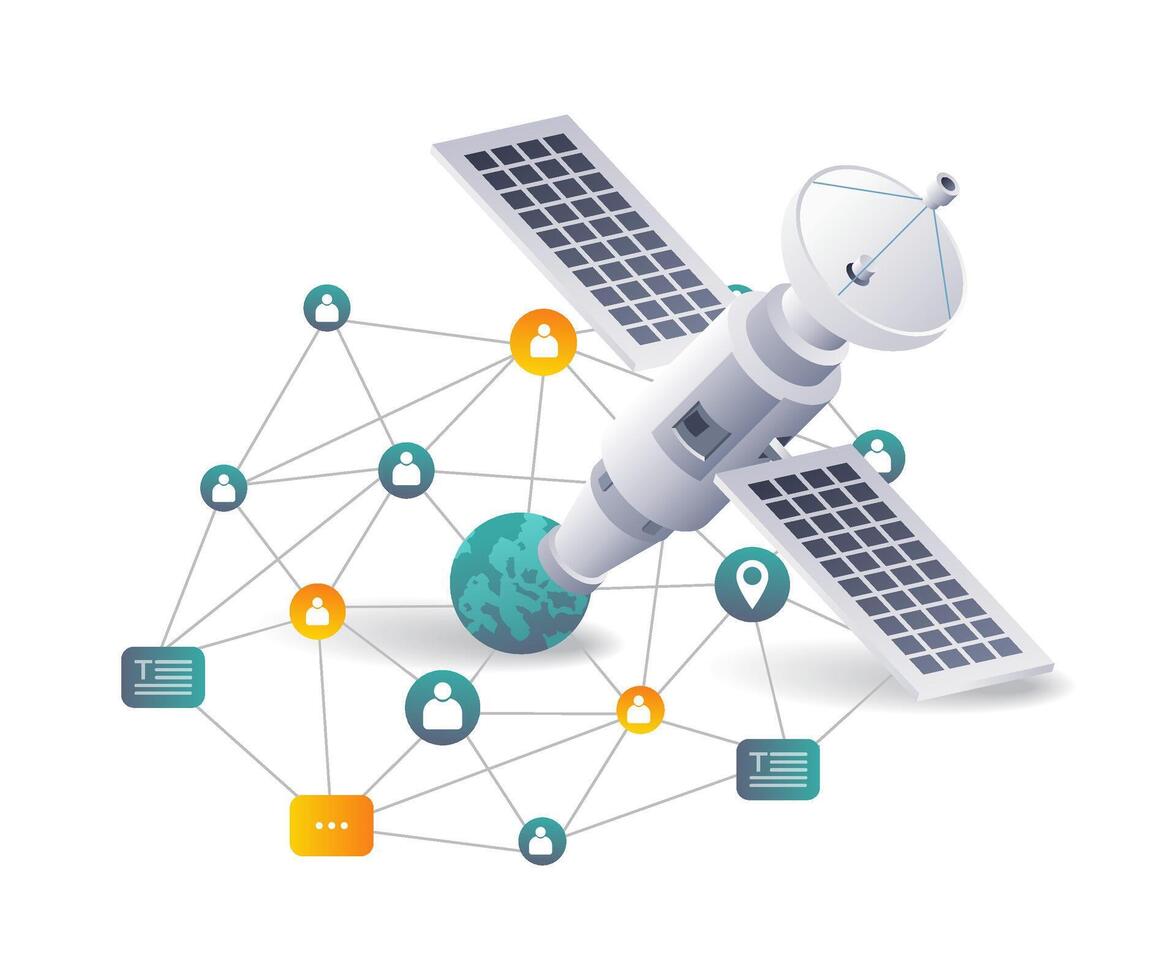 Satellite Network Communication Technology vector