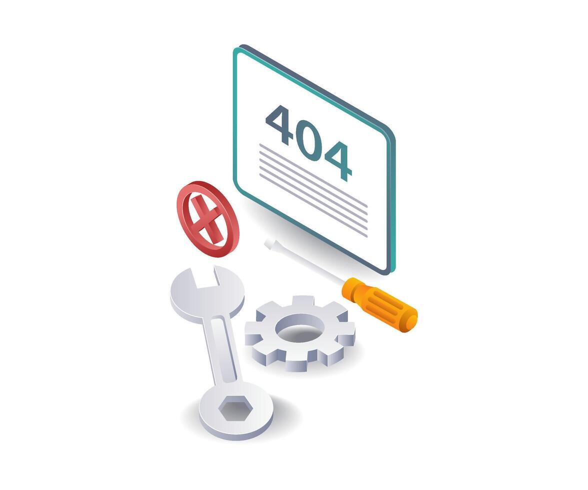 Repairing Error 404 Messages Troubleshooting and Solutions vector