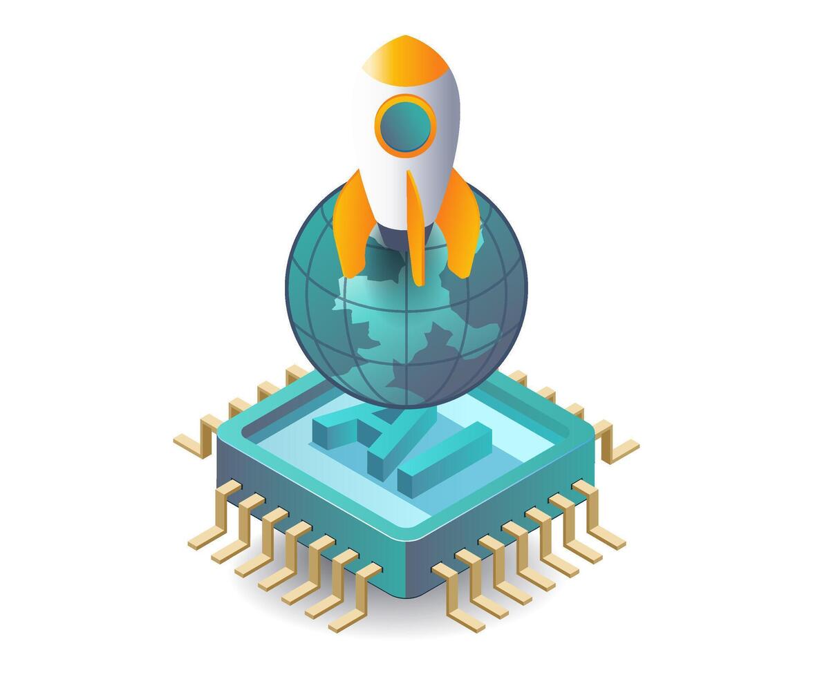 The World of AI Technology Startups vector