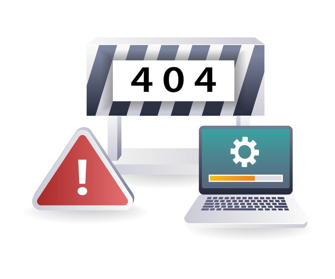 Repairing Error 404 Practical Solutions flat illustration vector