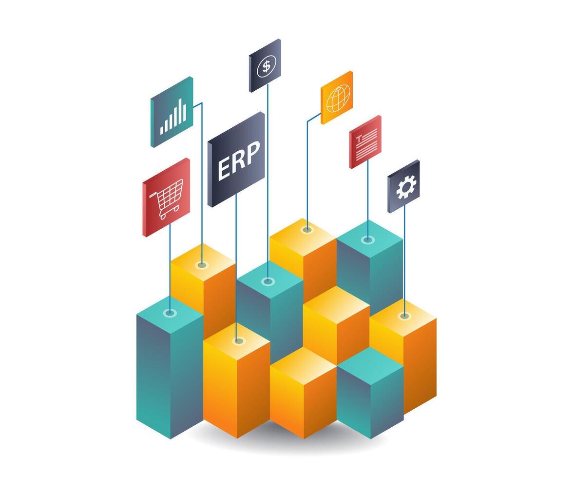 ERP Systems in Business Network Development vector