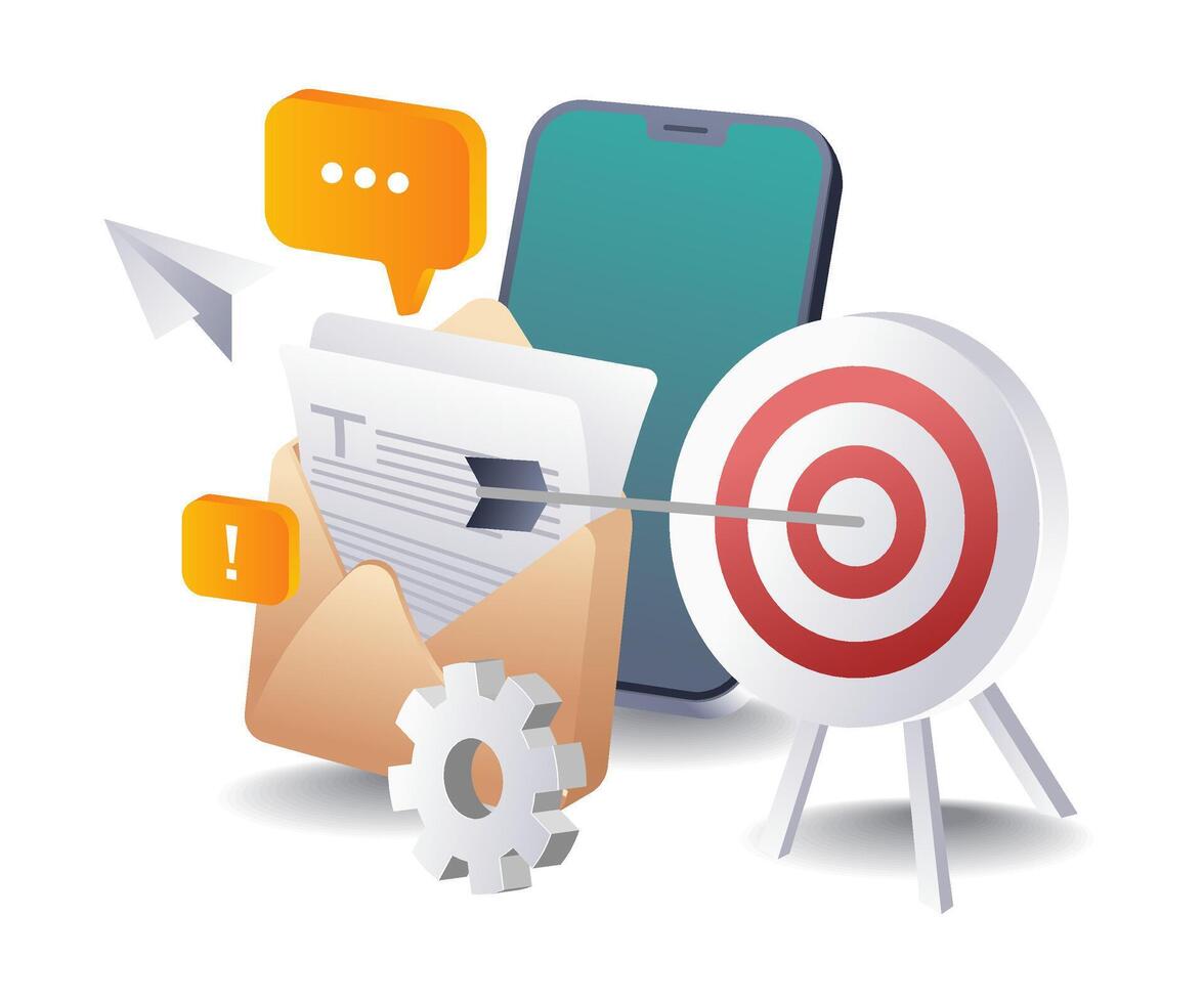 Smartphone a Target in Digital Marketing Technology vector