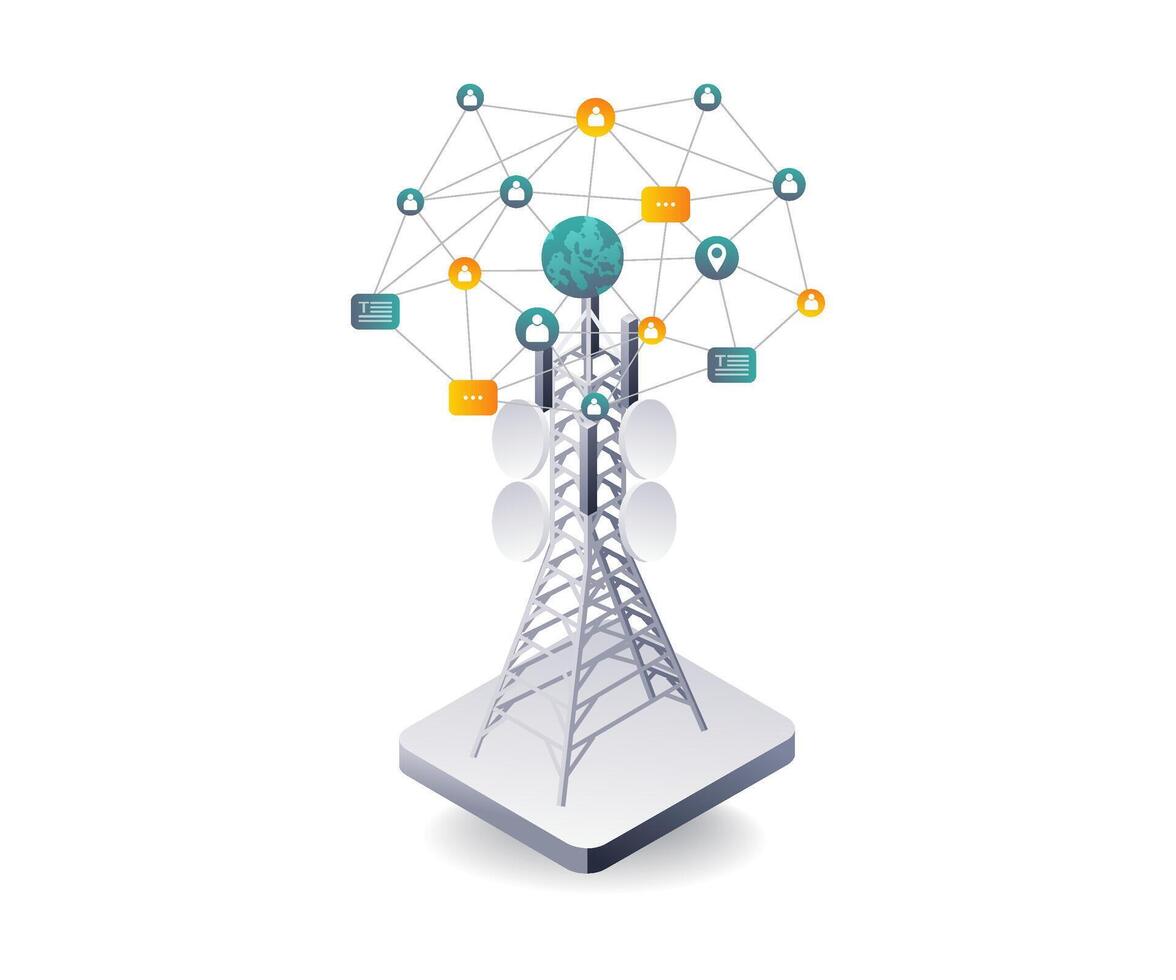 Information Technology Communication Tower Network vector