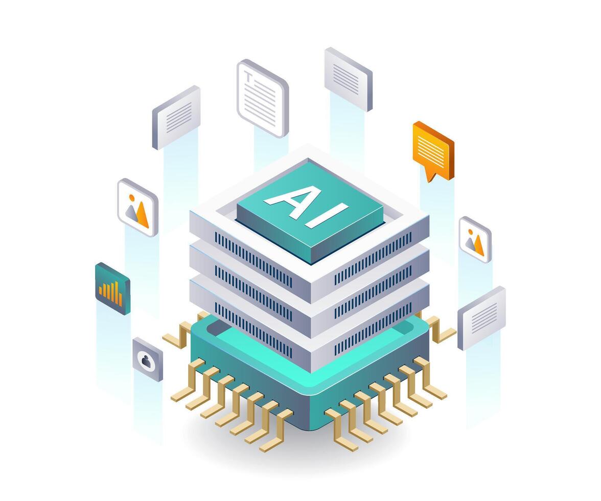 Data Management in Artificial Intelligence Technology vector