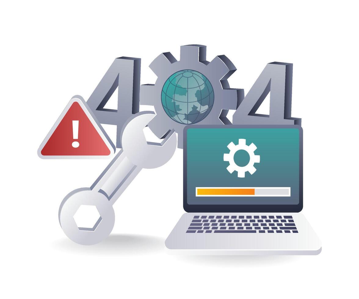 Dealing with Error 404 on Your Computer vector